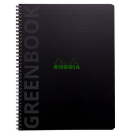 RHODIA Cahier à spirale GREENBOOK, A4 , quadrillé, noir