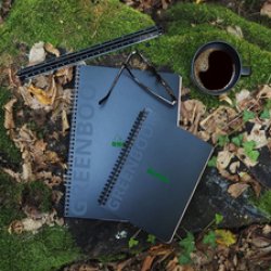 RHODIA Cahier à spirale GREENBOOK, A5 , ligné, noir