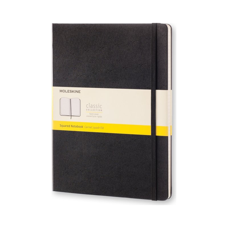 MOLESKINE Carnet rigide, XL, quadrillé, noir