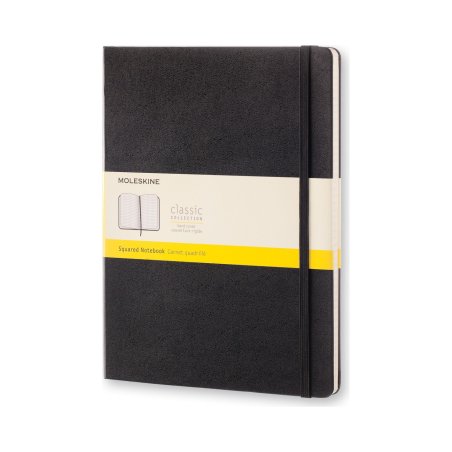 MOLESKINE Carnet rigide, XL, quadrillé, noir