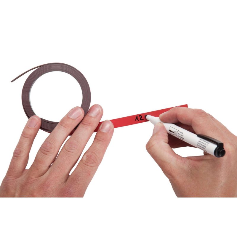 MAUL Bandes magnétiques, (l)10 mm x (L)1.000 mm, rouge