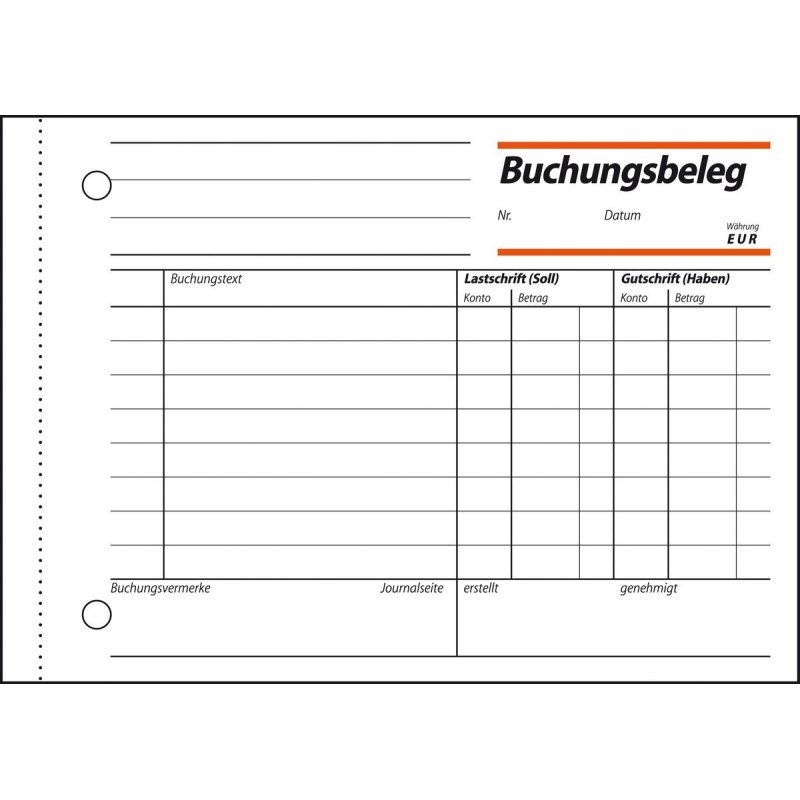 sigel Formularbuch "Buchungsbeleg", A6 quer, 50 Blatt