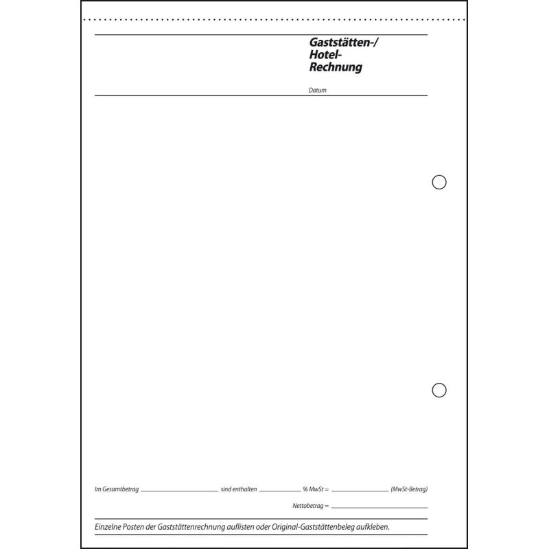 sigel Formularbuch "Bewirtungsspesennachweis", A5, 50 Blatt