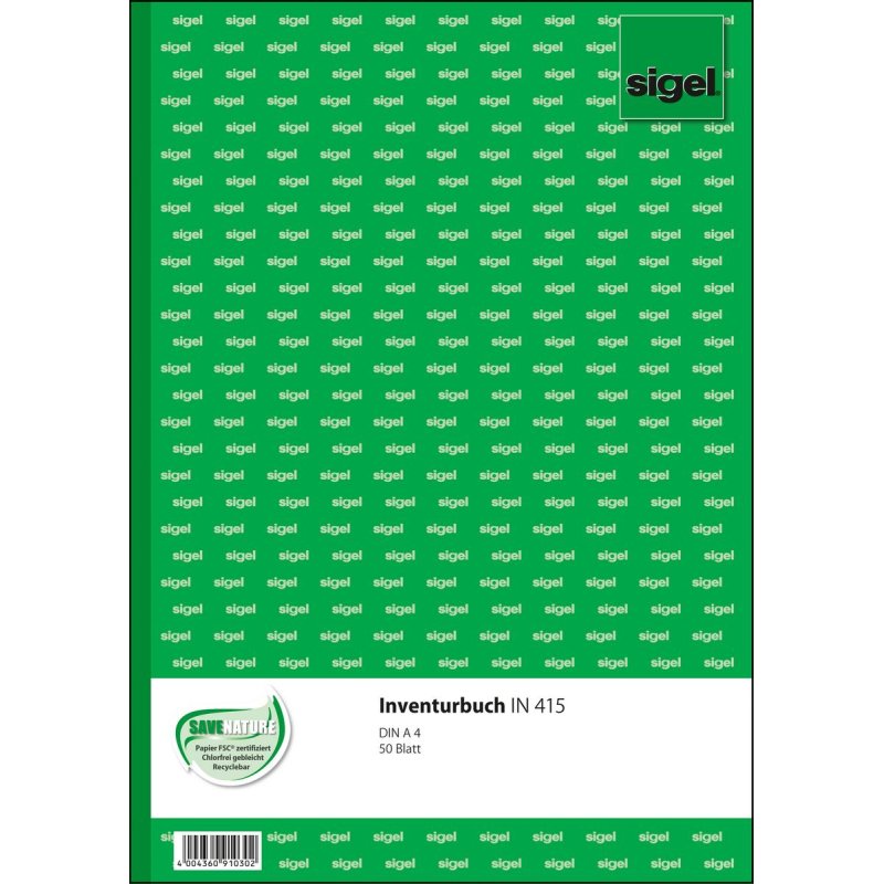 sigel Formularbuch "Inventurbuch", A4, 50 Blatt