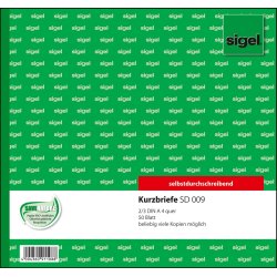 sigel Formularbuch "Kurzbrief", 2/3 A4, 50 Blatt, SD / CFB