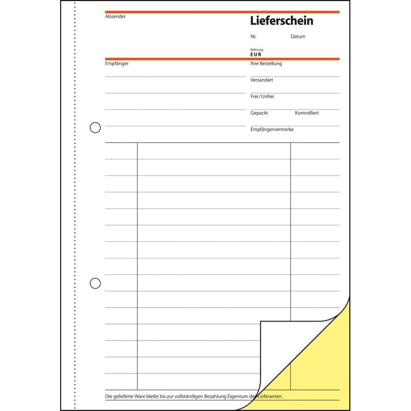 sigel Formularbuch "Lieferschein mit Empfangsschein", A5, SD