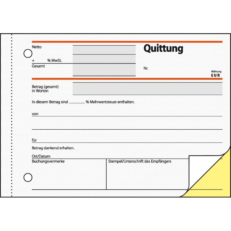 sigel Formularbuch "Quittung", einfaches Satzbild, A6 quer