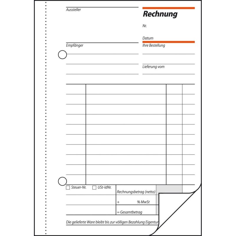 sigel Formularbuch "Rechnung", A6, 2 x 50 Blatt
