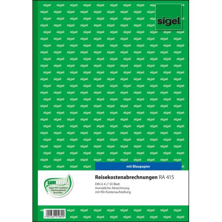sigel Formularbuch "Reisekostenabrechnung", A4, 50 Blatt