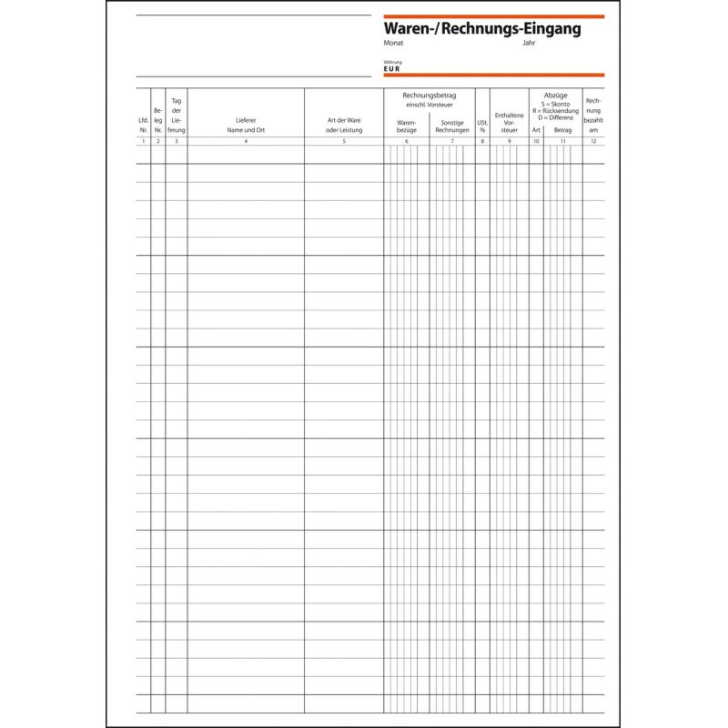 sigel Formularbuch "Rechnungs-/Waren-Eingang", A4, 50 Blatt