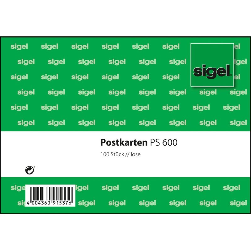 Sigel PS600 index card Green, White 100 pc(s)