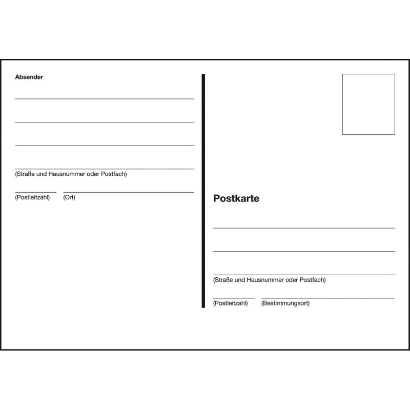 sigel Vordruck "Postkarten", A6 quer, 100 Blatt, lose