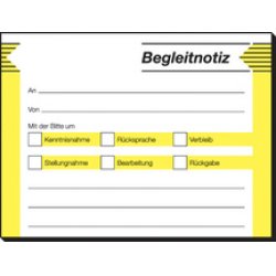 sigel Haftformular "Begleitnotiz", 100 x 75 mm, 50 Blatt