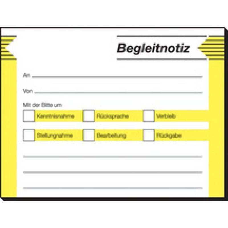 sigel Haftformular "Begleitnotiz", 100 x 75 mm, 50 Blatt