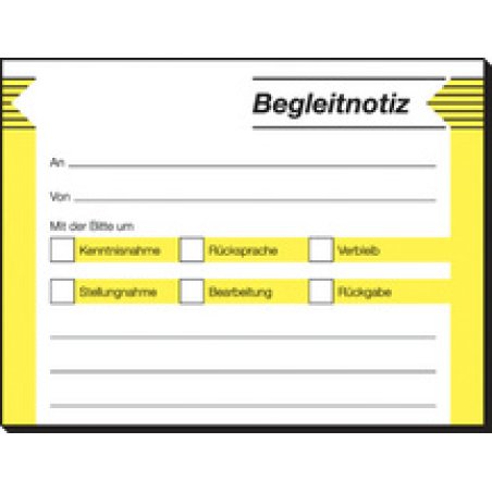 sigel Haftformular "Begleitnotiz", 100 x 75 mm, 50 Blatt