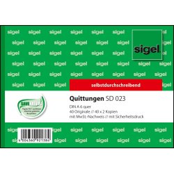 sigel Formularbuch "Quittung", mit MwSt.-Nachweis, A6 quer