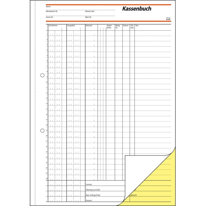 sigel Formularbuch "Kassenbuch für EDV-Erfassung", A4