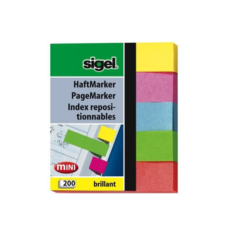 sigel Marque-page repositionnable Mini brillant, 50 x 12 mm