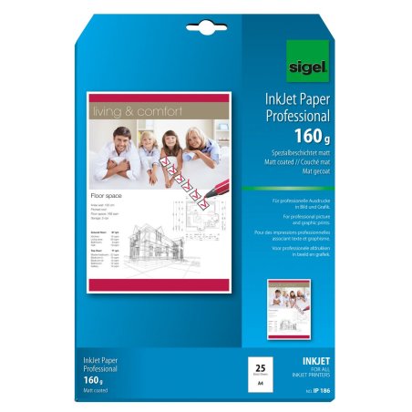 Sigel IP186 papier jet d'encre A4 (210x297 mm) Mat 25 feuilles Blanc