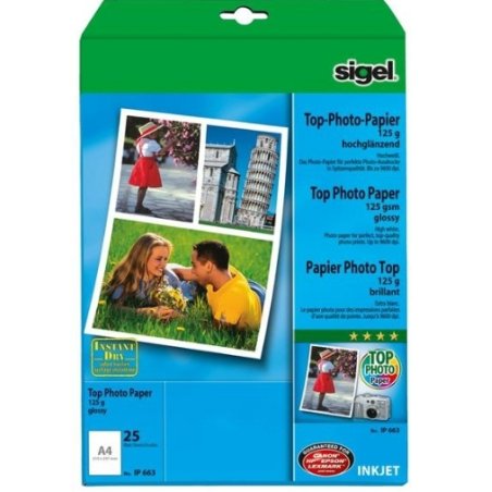 sigel papier photo jet d'encre Top, A4m, brillant, 125 g/m2