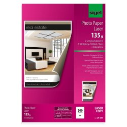 sigel Papier photo, A4, 135 g/m2, glossy recto-verso