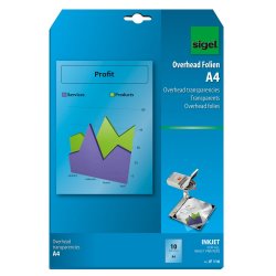 sigel Film jet d'encre, A4, clair, 100 microns, transparent