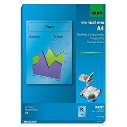 Sigel IF210 film d'impression Jet d'encre A4 (210×297 mm) Transparent 50 feuilles