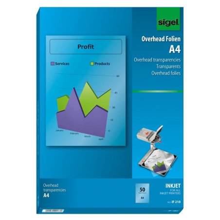 Sigel IF210 film d'impression Jet d'encre A4 (210×297 mm) Transparent 50 feuilles
