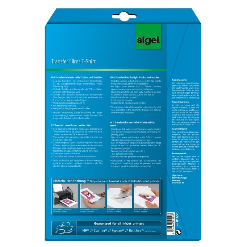 Sigel IP651 clothing transfer Inkjet