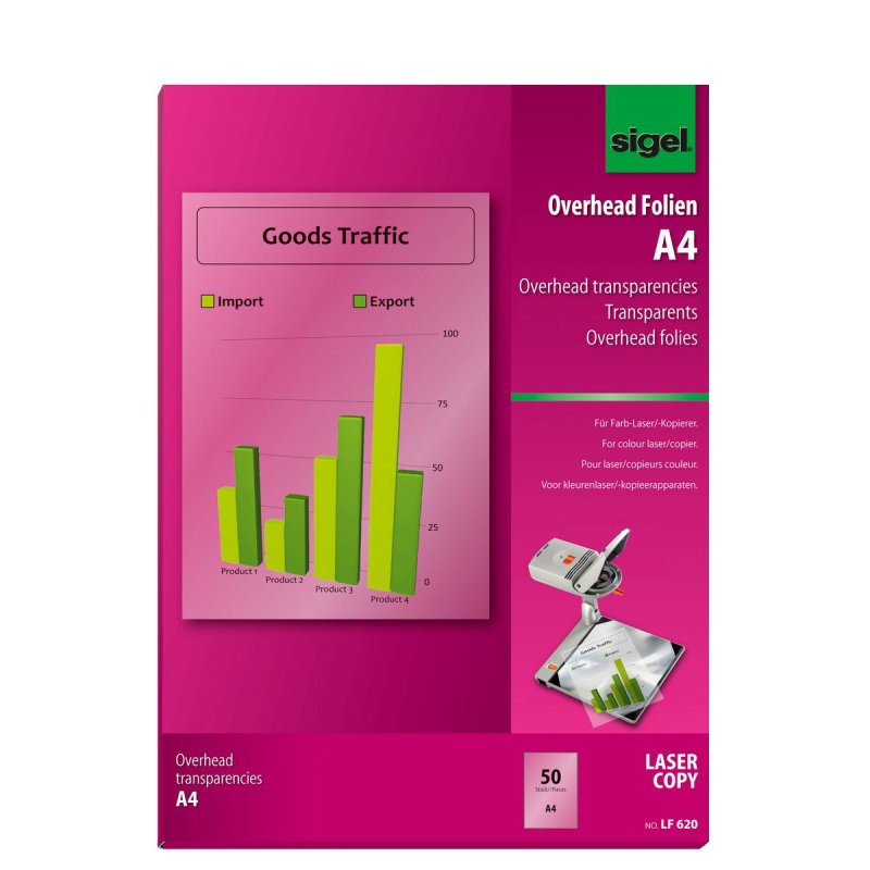 Sigel LF620 printing film Laser A4 (210×297 mm) Transparent 50 sheets