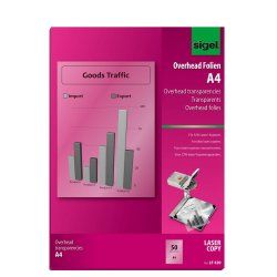 Sigel LF420 film d'impression Laser A4 (210×297 mm) Transparent 50 feuilles