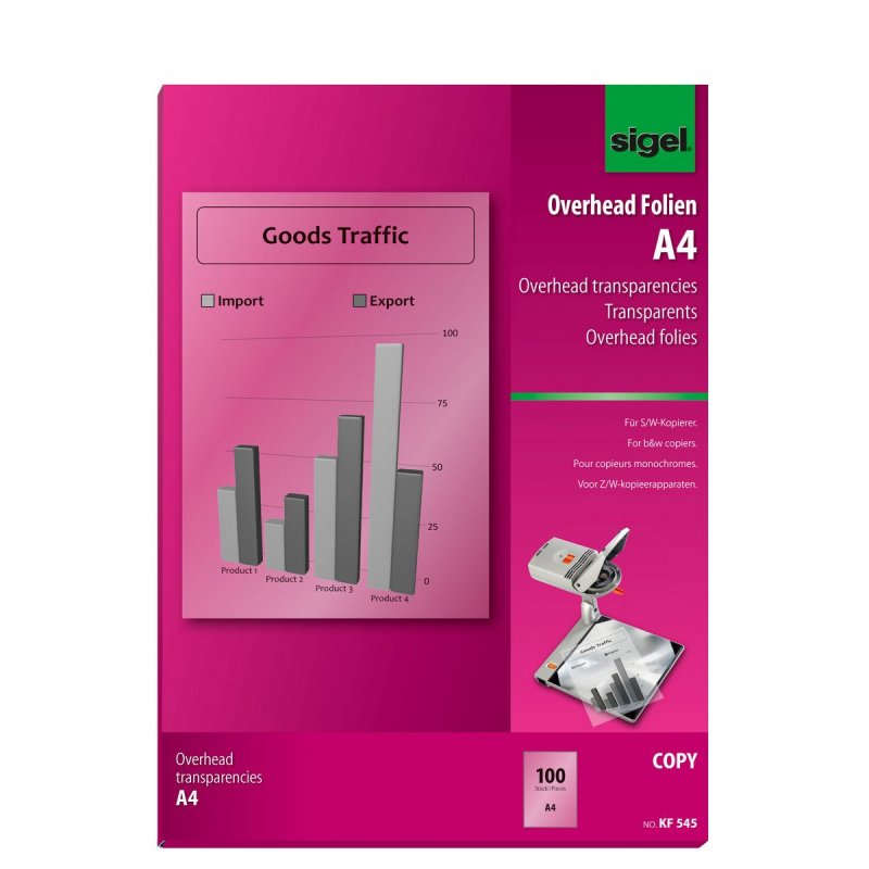 Sigel KF545 printing film A4 (210×297 mm) Transparent 100 sheets