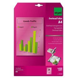 Sigel LF619 printing film Laser A4 (210×297 mm) Transparent 20 sheets