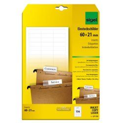 Sigel LP720 non-adhesive label 156 pc(s) White Rectangle