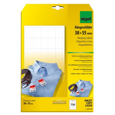 Sigel LP716 étiquette à imprimer Blanc