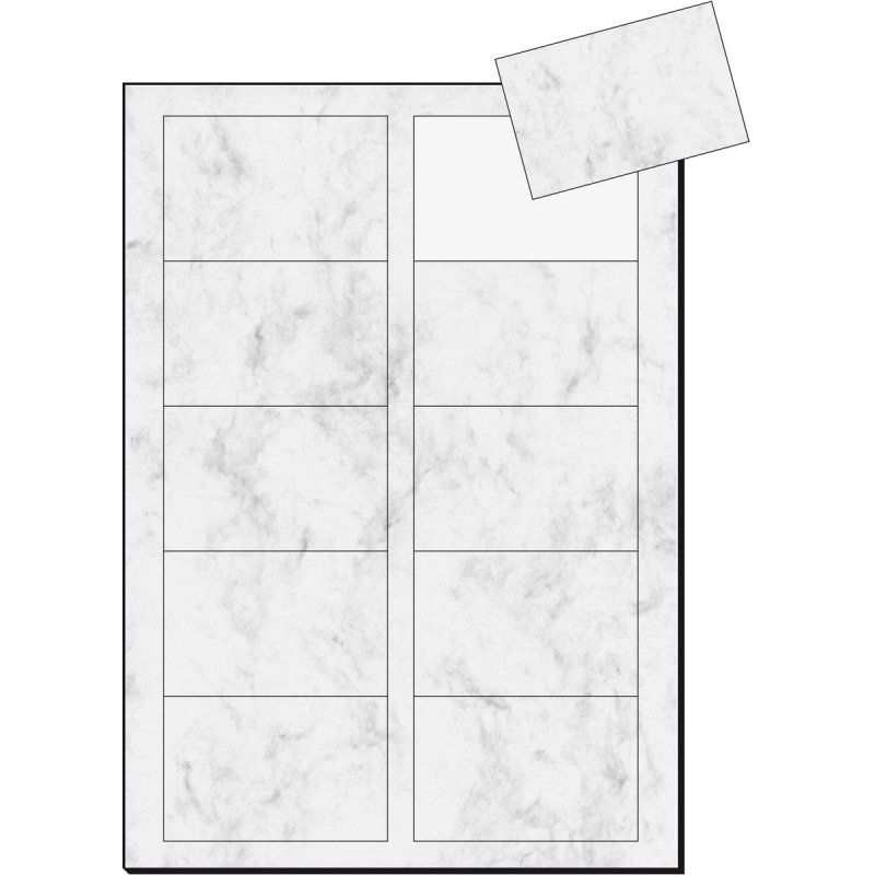 sigel Cartes de visite 3C, 85 x 55 mm, 225 g/m2, gris marbré