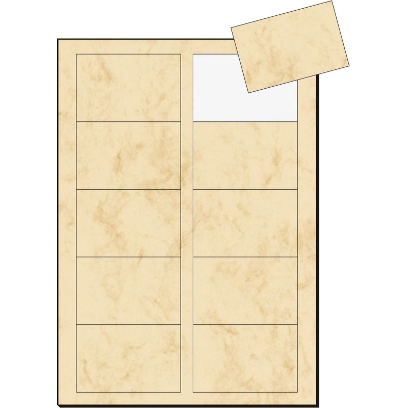 sigel Cartes de visite 3C, 85 x 55 mm, 225g/m2, beige marbré