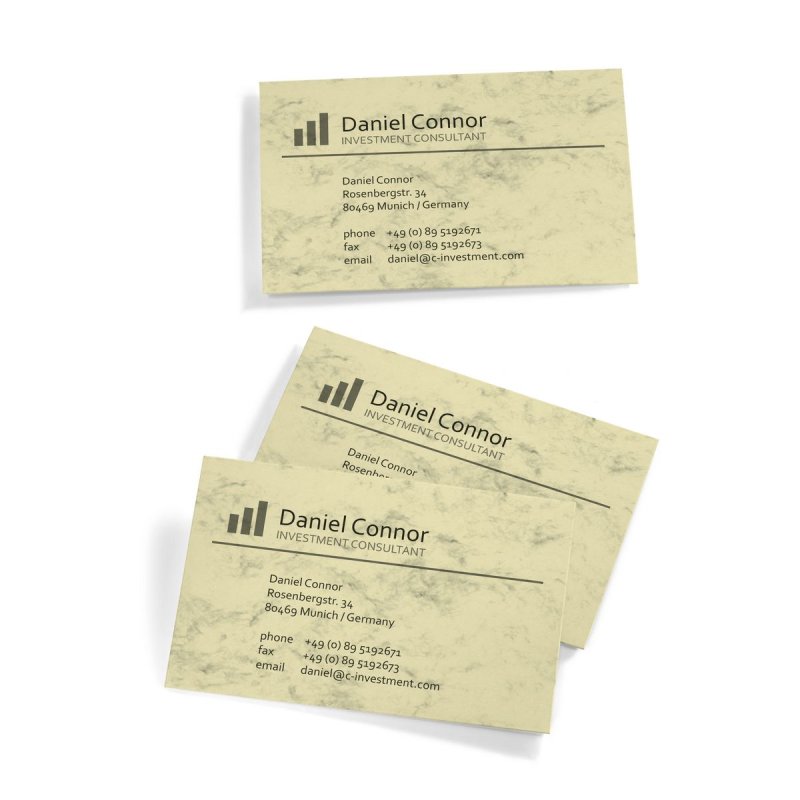 sigel Cartes de visite 3C, 85 x 55 mm, 225g/m2, beige marbré