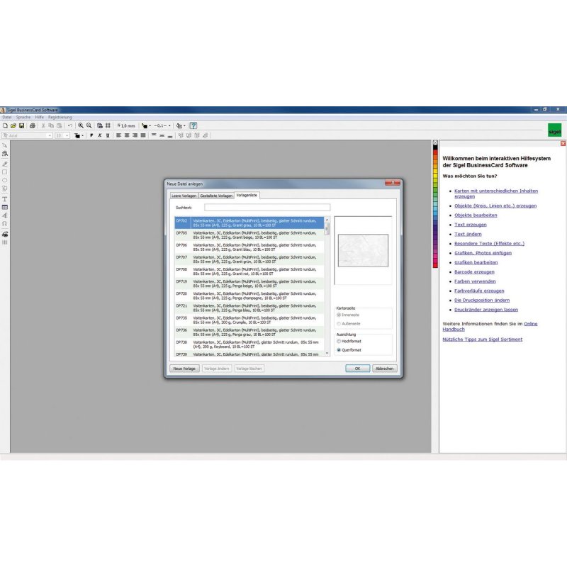sigel Logiciel BusinessCard, pour cartes de visite