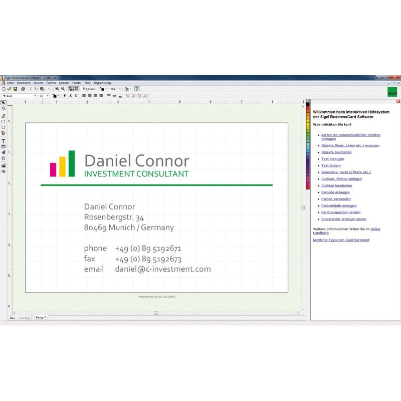 sigel Logiciel BusinessCard, pour cartes de visite