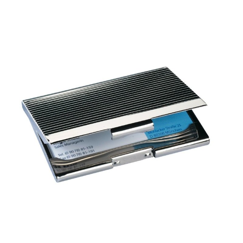 Sigel VZ130 business card holder Chrome Black, Chrome