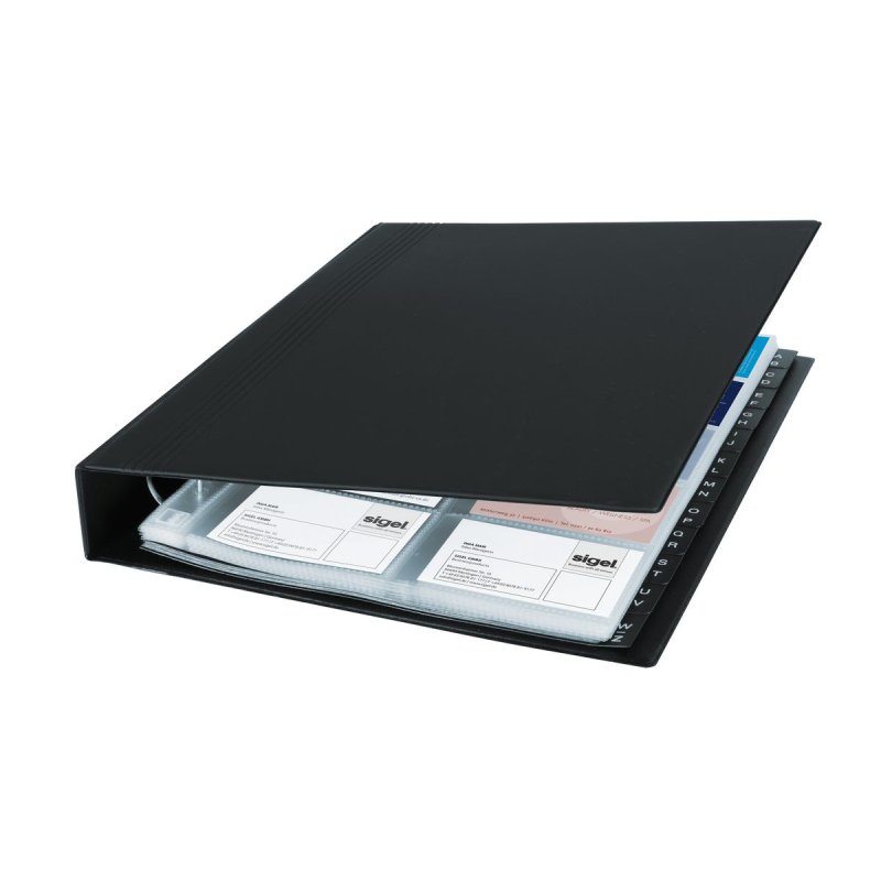 Sigel VZ301 rangement de cartes de visites Plastique Noir