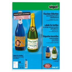 sigel Etiquette pour bouteilles, 80 x 120 mm, 85 g/m2