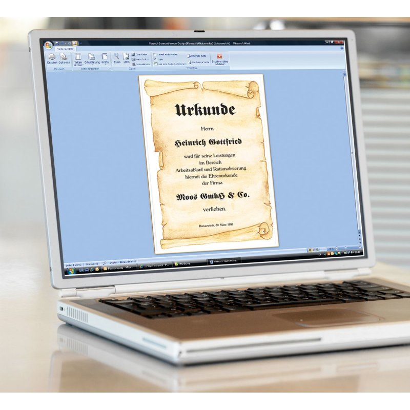 sigel Papier à motif, A4, 90 g/m2, motif "Pergament"