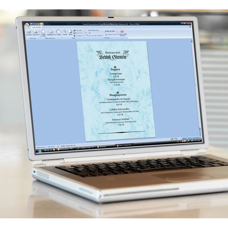 sigel papier marbré, A4, 200 g/m2, carton prestige, bleu