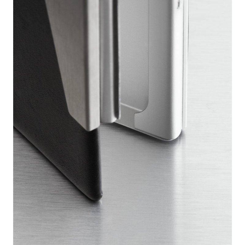 sigel étui pour cartes de visite "aluminium/imitation cuir"