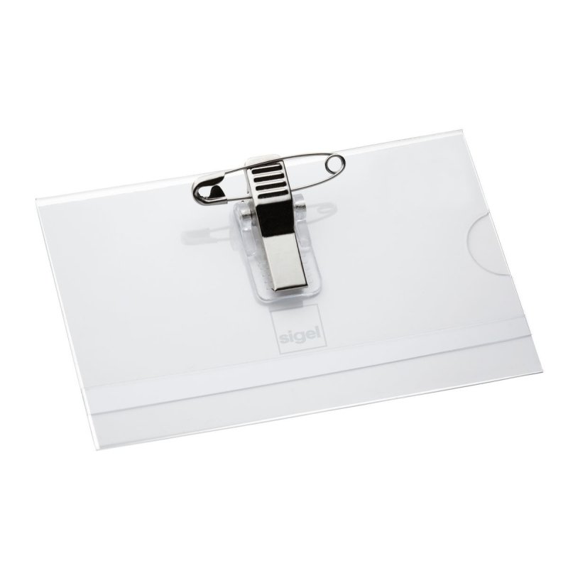 sigel Porte-badge avec double système de fixation,54 x 90 mm