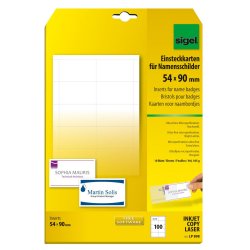 sigel Badges PC pour porte-badges, 54 x 90 mm