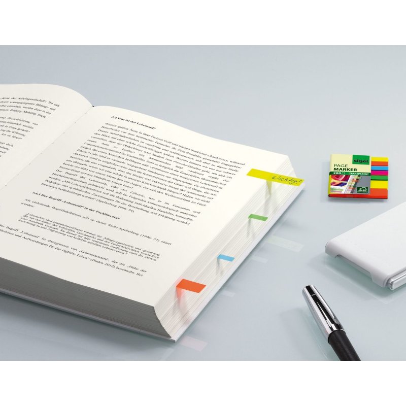 Sigel HN616 bookmark Flexible bookmark Blue, Green, Orange, Yellow 280 pc(s)
