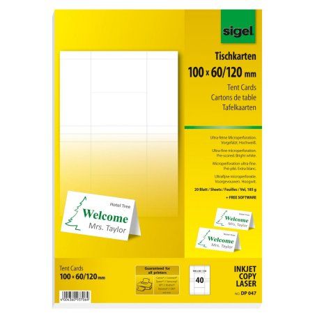 Sigel DP047 printer label White Non-adhesive printer label
